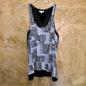 Silence + Noise Printed Tank Top with Back Slit, size Medium